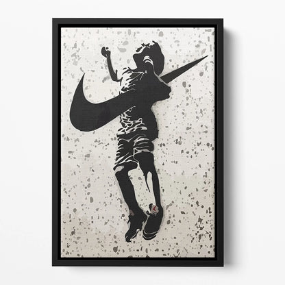 Banksy-Inspired Nike Floating Framed Canvas Artwork