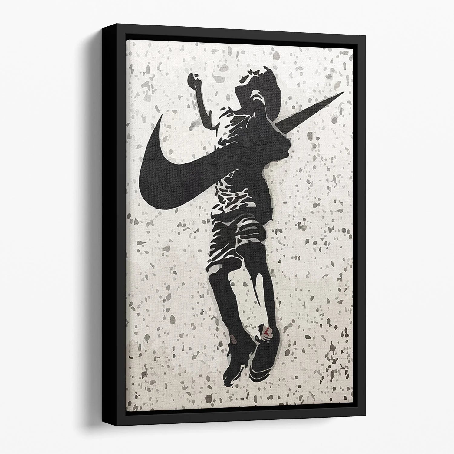 Banksy-Inspired Nike Floating Framed Canvas Artwork