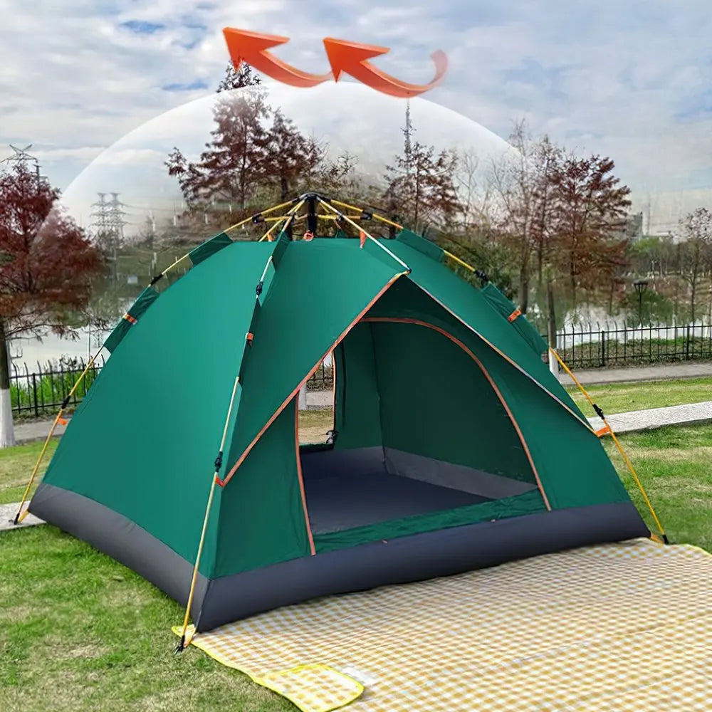 Tenda automatica a doppio tocco, tenda impermeabile con tetto, rifugio per pesci da spiaggia all'aperto, apertura rapida, set da campeggio per due persone