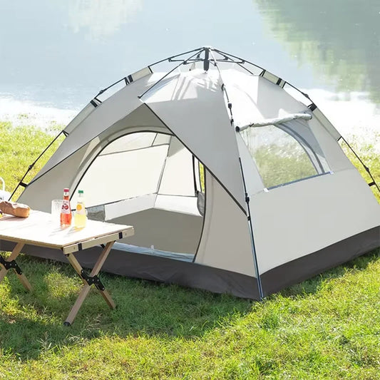 Tenda automatica a doppio tocco, tenda impermeabile con tetto, rifugio per pesci da spiaggia all'aperto, apertura rapida, set da campeggio per due persone