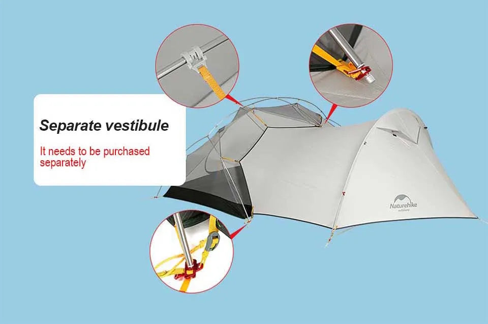 Tenda da campeggio Naturehike Cloud Up per 1, 2, 3 persone, tenda ultraleggera impermeabile, tende da trekking, rifugio per escursioni e campeggio, tenda da viaggio