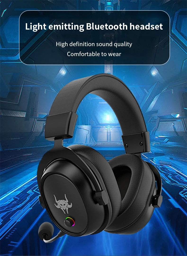 Cuffie da Gaming Wireless per PC/PS4/PS5/Nintendo Switch, Cuffie da Gaming Over Ear 2.4G/Bluetooth con Microfono.