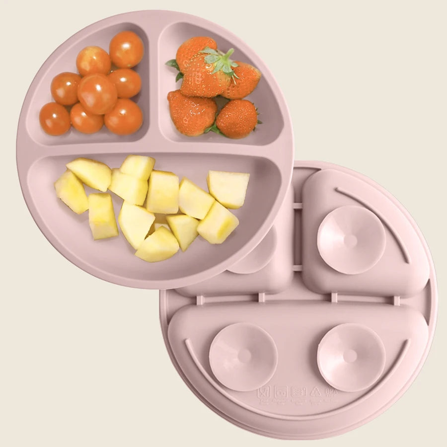 1PCS Piatto da pranzo in silicone per bambini con ventosa, senza BPA, piatti per bambini, ciotole per l'alimentazione con ventosa, stoviglie per bambini, articoli per bambini