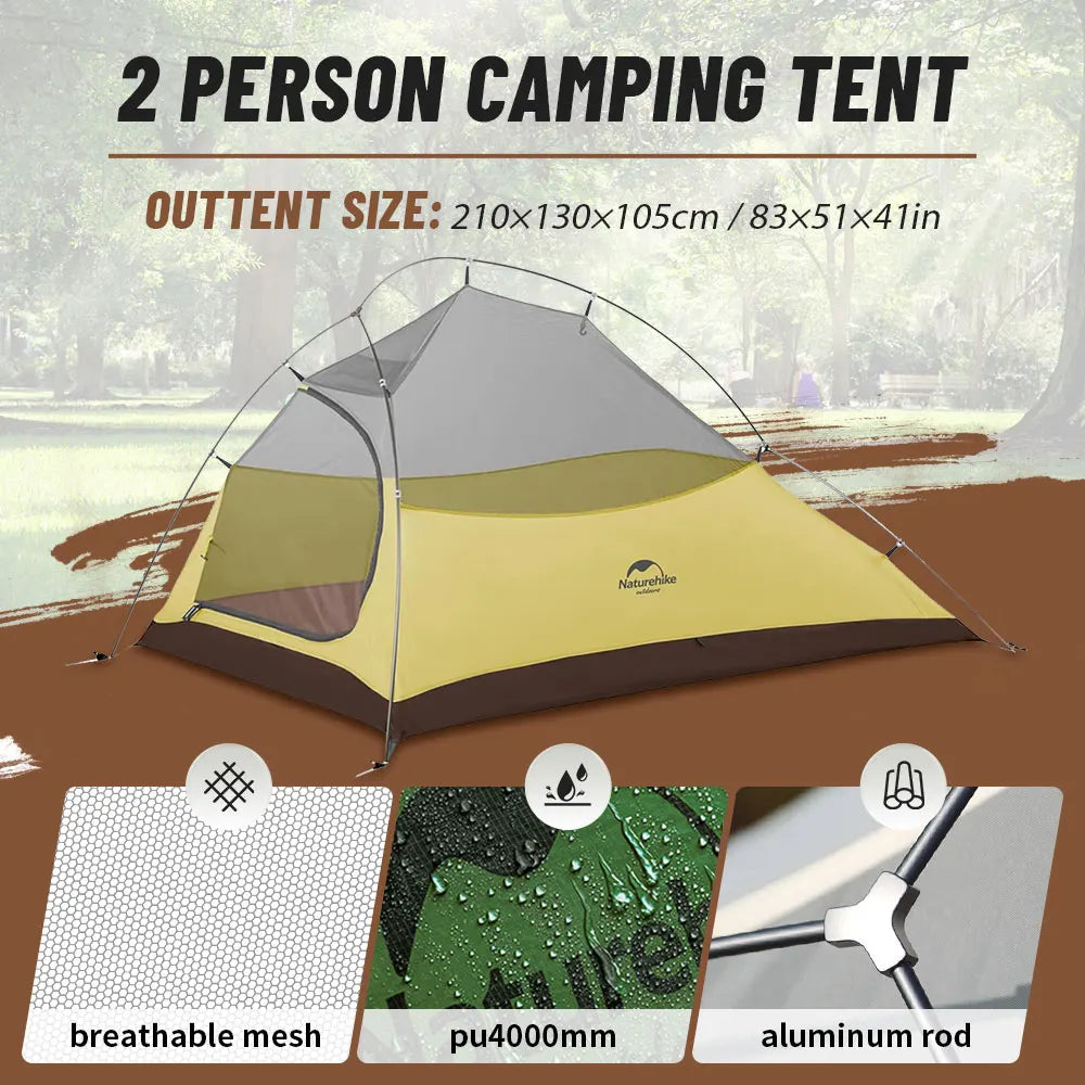 Tenda da campeggio Naturehike Cloud Up per 1, 2, 3 persone, tenda ultraleggera impermeabile, tende da trekking, rifugio per escursioni e campeggio, tenda da viaggio