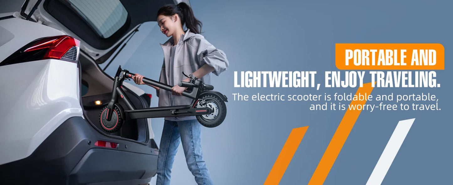 Scooter elettrico pieghevole da 350W per adulti e adolescenti, pneumatici antiscoppio, sistema frenante doppio, leggero, supporto APP.