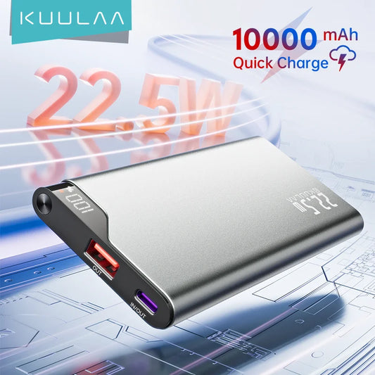 KUULAA Power Bank 22.5W 10000mAh, Caricatore Portatile, PowerBank con Ricarica Rapida, Batteria Esterna per iPhone 16, 15, 14, Xiaomi