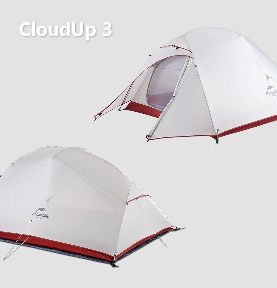 Tenda da campeggio Naturehike Cloud Up per 1, 2, 3 persone, tenda ultraleggera impermeabile, tende da trekking, rifugio per escursioni e campeggio, tenda da viaggio