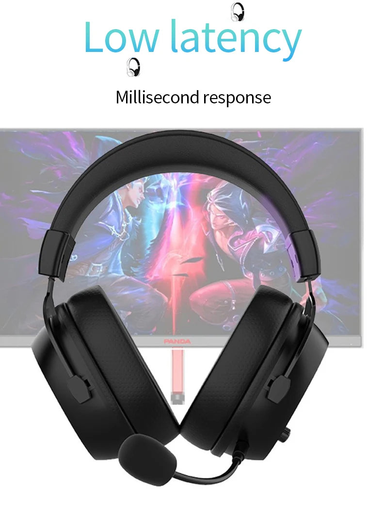 Cuffie da Gaming Wireless per PC/PS4/PS5/Nintendo Switch, Cuffie da Gaming Over Ear 2.4G/Bluetooth con Microfono.