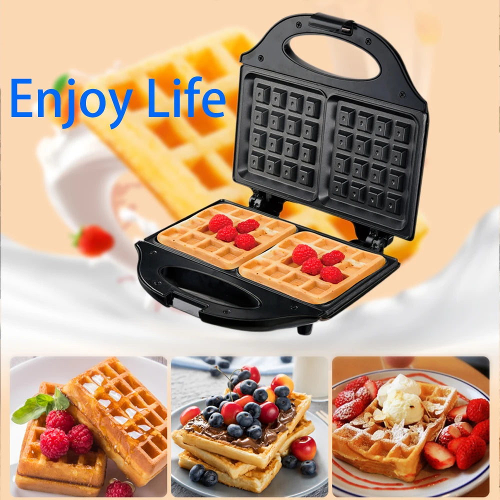 Macchina per Waffle Elettrica Professionale, Elettrodomestico da Cucina Multifunzionale, Macchina per Waffle da Colazione, Piastra in Ferro Antiaderente