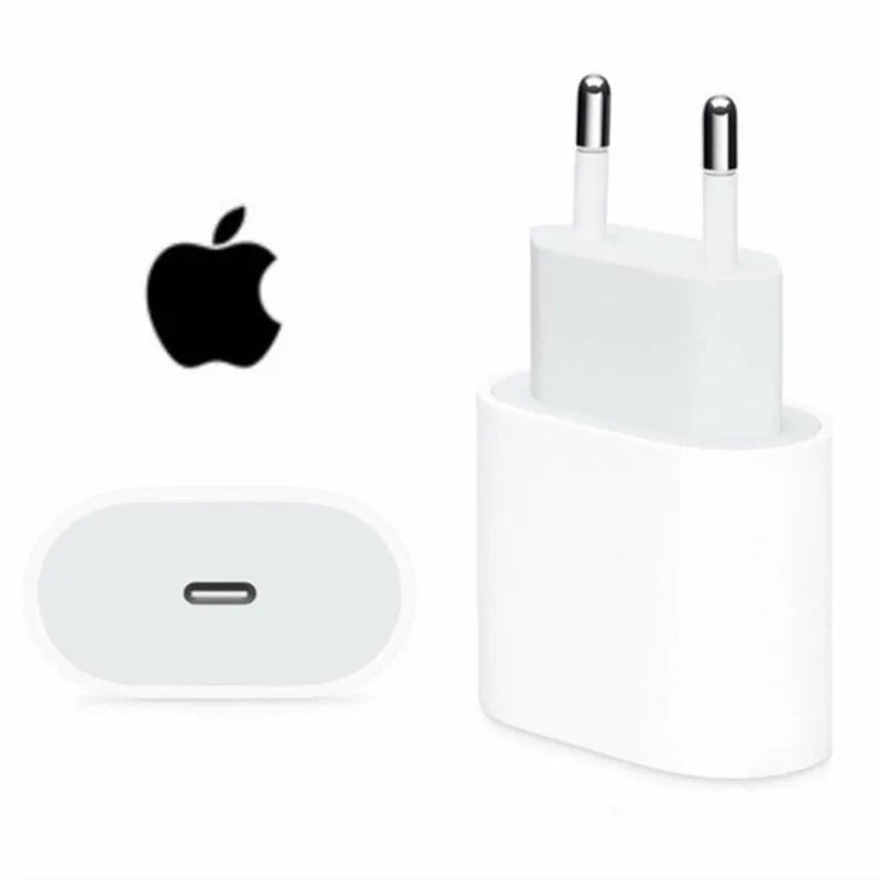 Adattatore di Alimentazione USB-C Originale da 20W per iPhone 16 15 14 13 Mini Pro Max, Caricabatterie rapido Type C per Apple, Cavo per iPhone X 11 12 Plus.