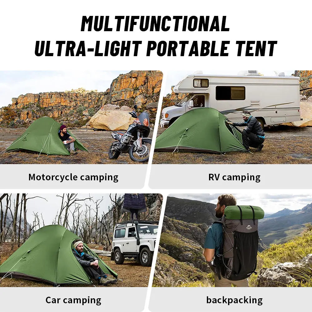 Tenda da campeggio Naturehike Cloud Up per 1, 2, 3 persone, tenda ultraleggera impermeabile, tende da trekking, rifugio per escursioni e campeggio, tenda da viaggio