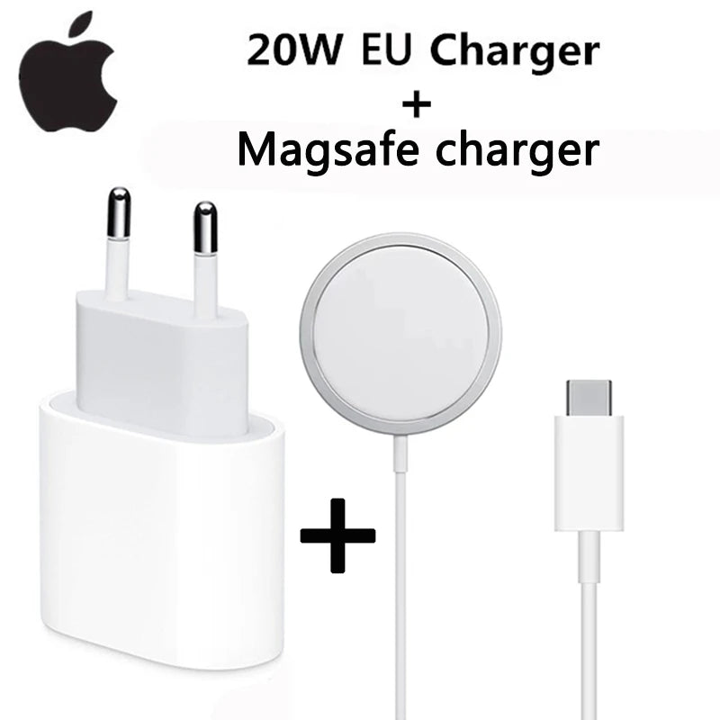 Adattatore di Alimentazione USB-C Originale da 20W per iPhone 16 15 14 13 Mini Pro Max, Caricabatterie rapido Type C per Apple, Cavo per iPhone X 11 12 Plus.