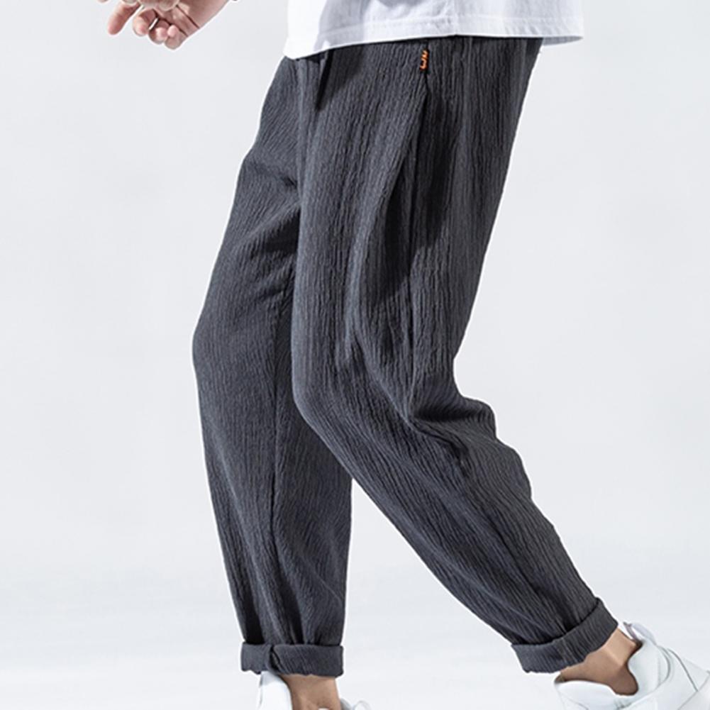 Pantaloni da uomo in cotone e lino larghi in stile giapponese, nuovi pantaloni in lino traspiranti per l'estate, pantaloni a tinta unita, streetwear fitness, taglia plus M-3XL.