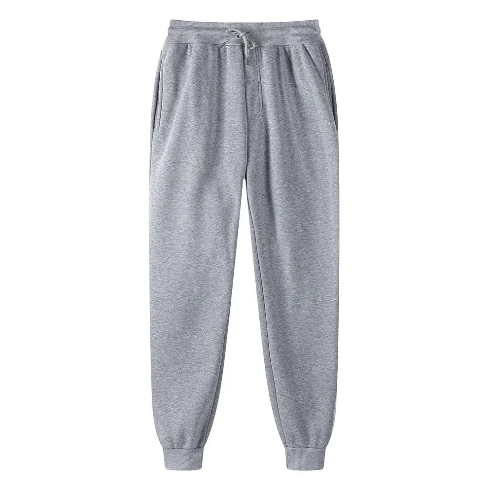 Pantaloni da jogging in pile senza stampa, pantaloni da corsa per uomo, pantaloni sportivi bianchi da uomo, pantaloni all'ingrosso per uomo, pantalones de hombre.