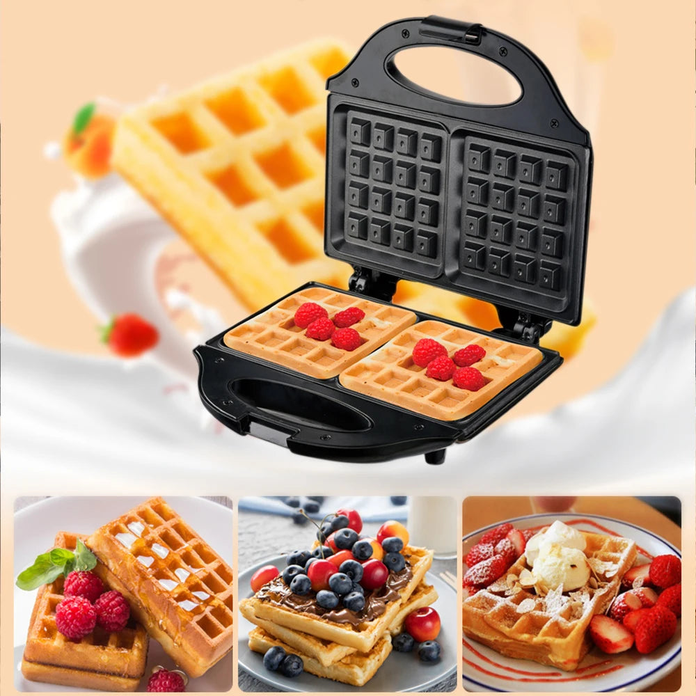 Macchina per Waffle Elettrica Professionale, Elettrodomestico da Cucina Multifunzionale, Macchina per Waffle da Colazione, Piastra in Ferro Antiaderente