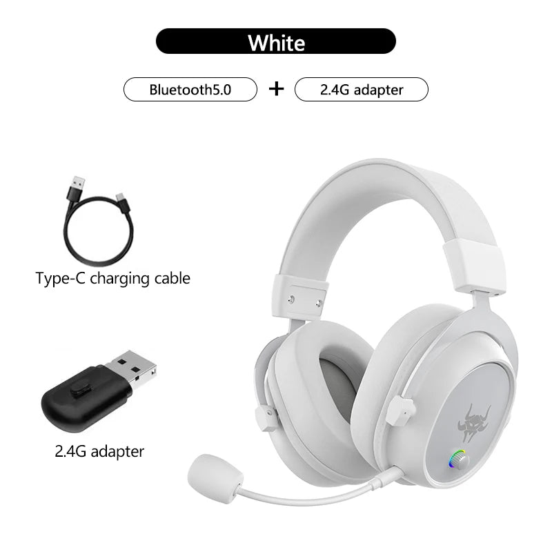 Cuffie da Gaming Wireless per PC/PS4/PS5/Nintendo Switch, Cuffie da Gaming Over Ear 2.4G/Bluetooth con Microfono.