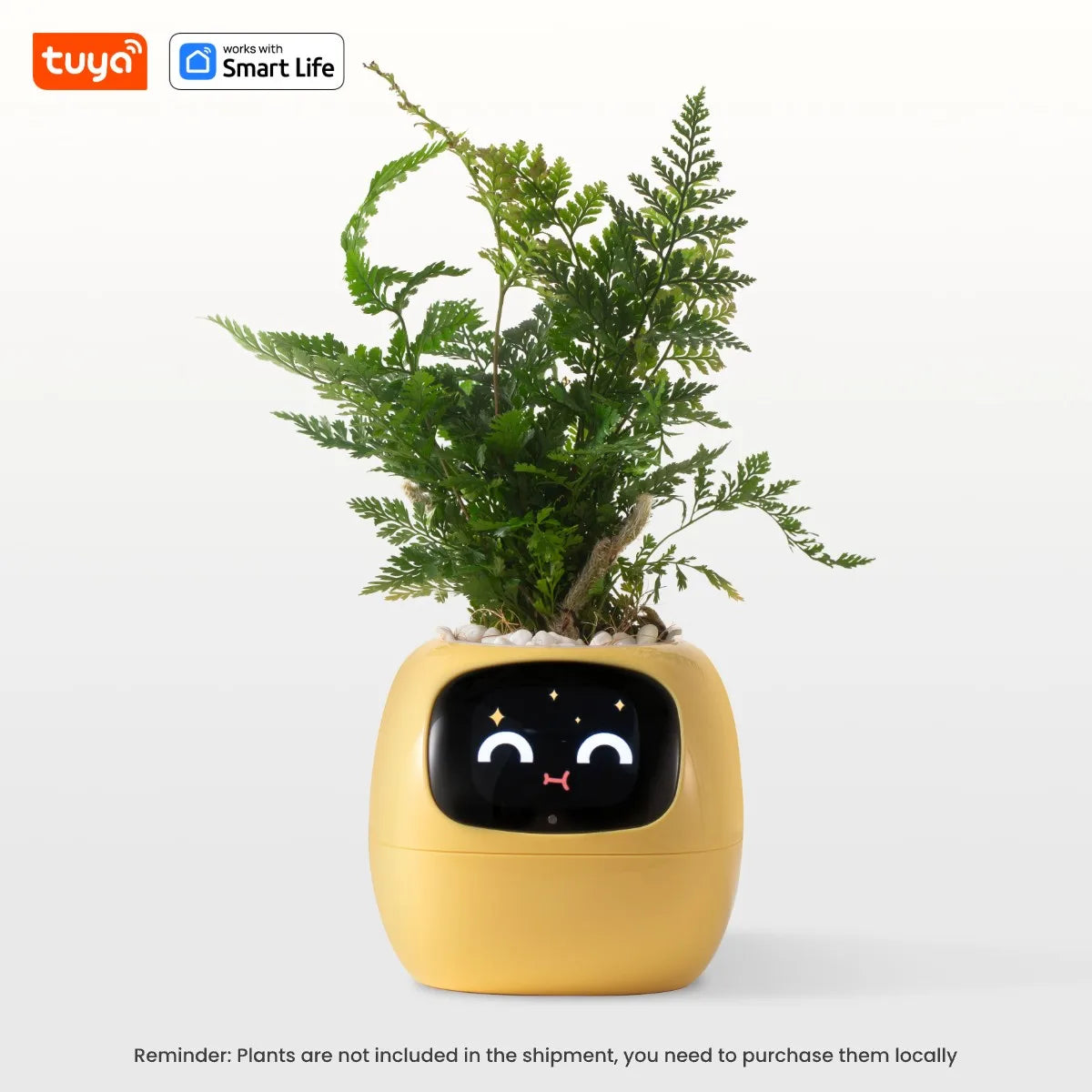 Tuya Ivy Smart Planter, Divertimento senza fine con oltre 49 espressioni ricche, 7 sensori intelligenti, chip AI che rendono facile e divertente coltivare le piante