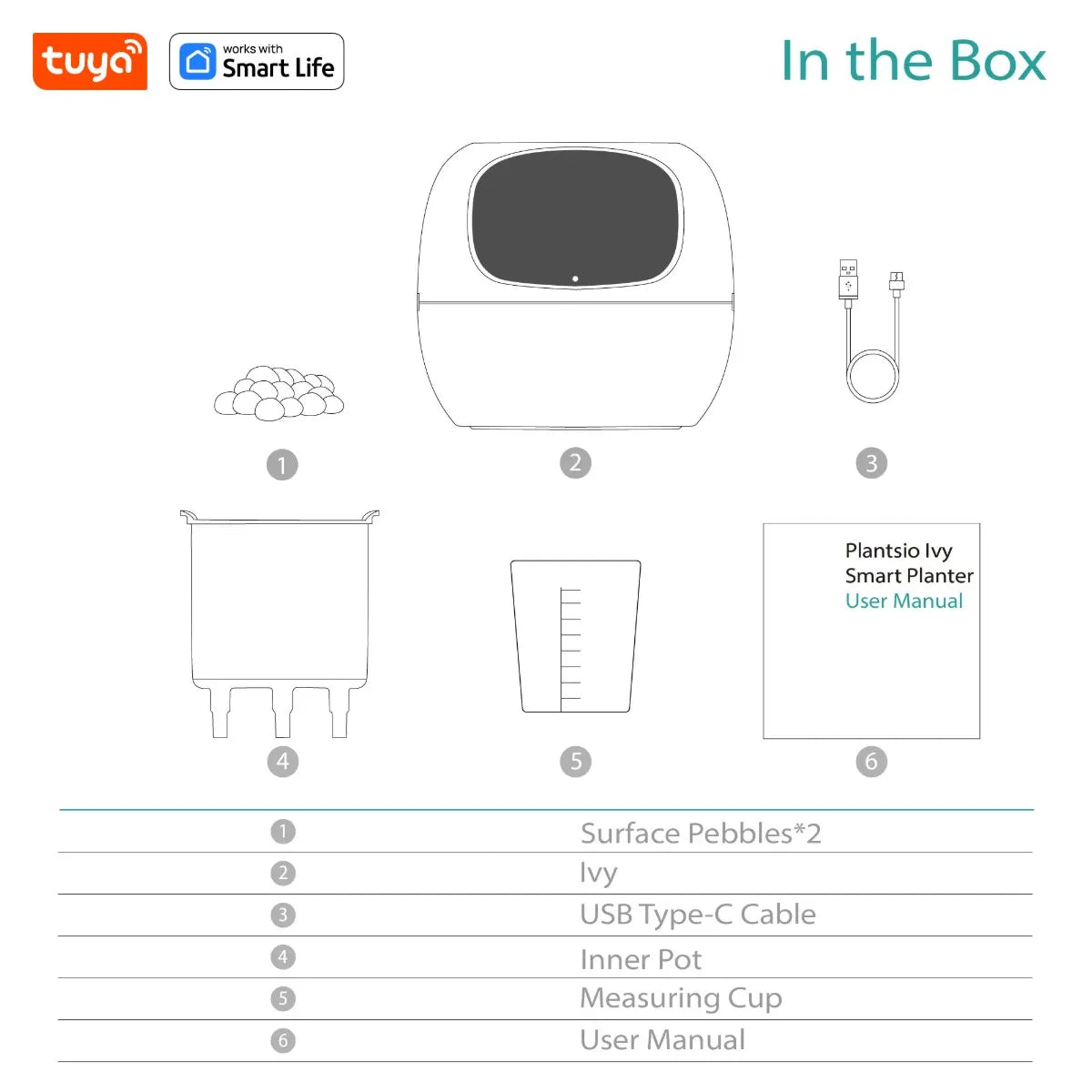 Tuya Ivy Smart Planter, Divertimento senza fine con oltre 49 espressioni ricche, 7 sensori intelligenti, chip AI che rendono facile e divertente coltivare le piante