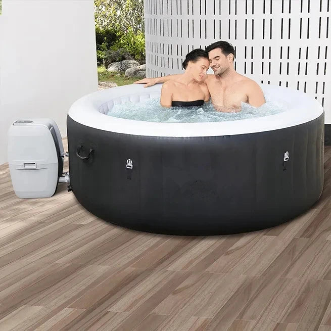 Vasca Idromassaggio, Vasca da Bagno Portatile Piscina Gonfiabile per 4-6 Persone, Jacuzzi Spa 180x180x65 cm