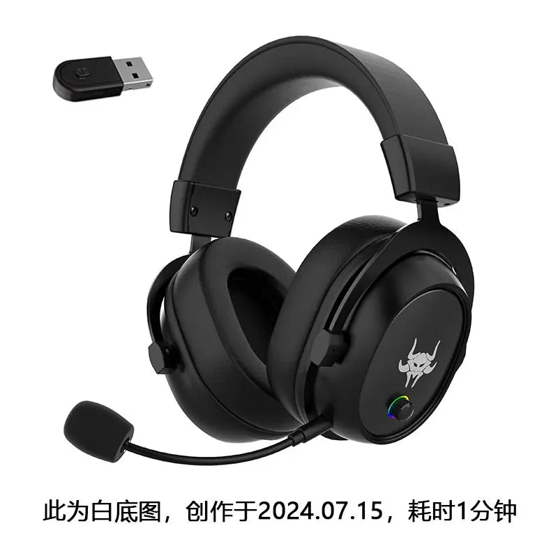 Cuffie da Gaming Wireless per PC/PS4/PS5/Nintendo Switch, Cuffie da Gaming Over Ear 2.4G/Bluetooth con Microfono.