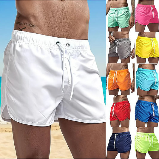 Pantaloncini da bagno da uomo, pantaloncini da nuoto, asciugatura rapida, pantaloncini da surf, costume da bagno per nuoto, surf, sport acquatici estivi, 13 colori, taglie S-3XL.