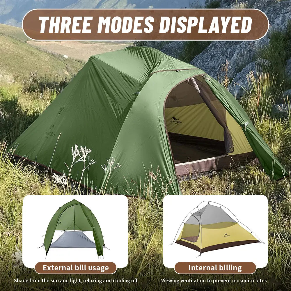 Tenda da campeggio Naturehike Cloud Up per 1, 2, 3 persone, tenda ultraleggera impermeabile, tende da trekking, rifugio per escursioni e campeggio, tenda da viaggio