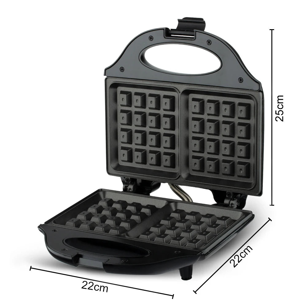 Macchina per Waffle Elettrica Professionale, Elettrodomestico da Cucina Multifunzionale, Macchina per Waffle da Colazione, Piastra in Ferro Antiaderente