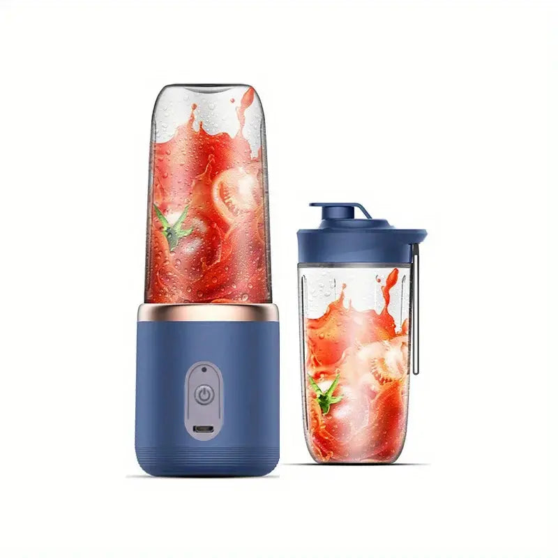 Frullatore Portatile Elettrico con Bottiglia, 6 Lame Multifunzionali, Frullatore per Succo Fresco, Frullatore per Smoothie, Tritacubo per Ghiaccio, Processore Alimentare