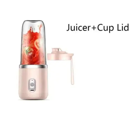 Frullatore Portatile Elettrico con Bottiglia, 6 Lame Multifunzionali, Frullatore per Succo Fresco, Frullatore per Smoothie, Tritacubo per Ghiaccio, Processore Alimentare