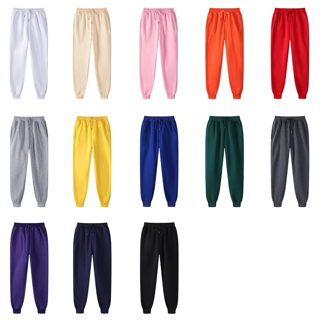 Pantaloni da jogging in pile senza stampa, pantaloni da corsa per uomo, pantaloni sportivi bianchi da uomo, pantaloni all'ingrosso per uomo, pantalones de hombre.