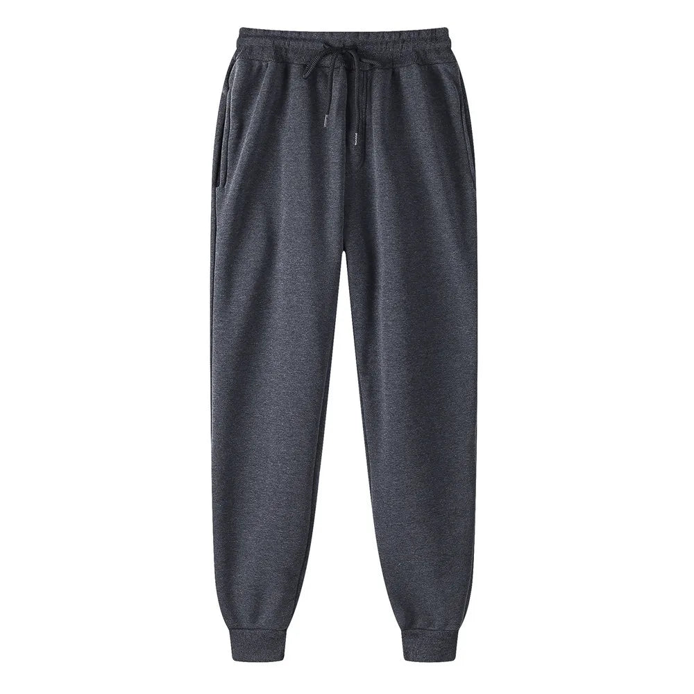 Pantaloni da jogging in pile senza stampa, pantaloni da corsa per uomo, pantaloni sportivi bianchi da uomo, pantaloni all'ingrosso per uomo, pantalones de hombre.