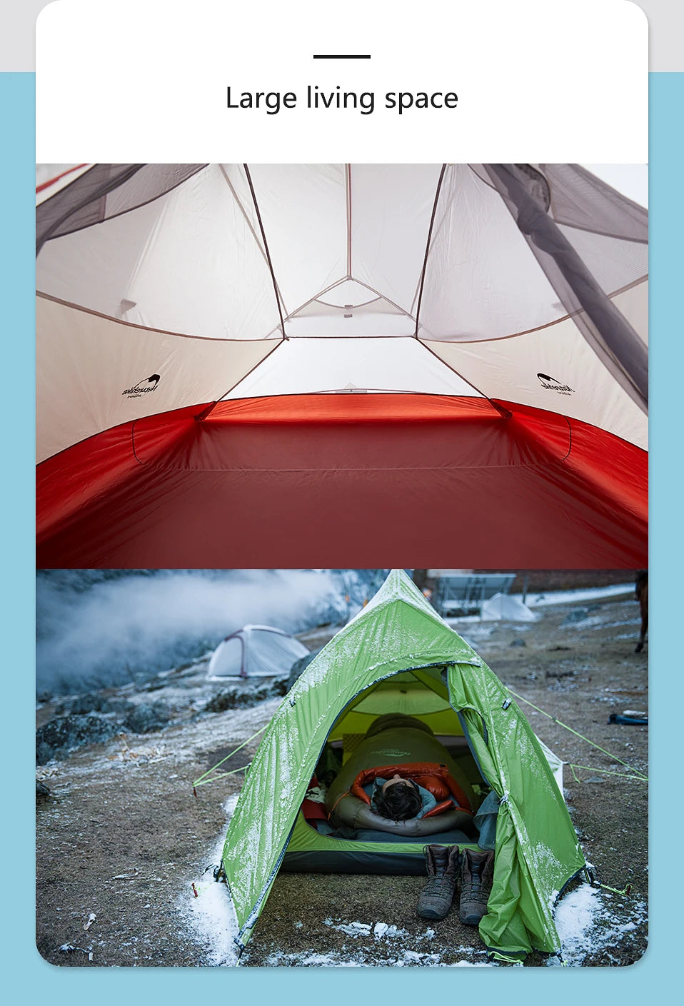 Tenda da campeggio Naturehike Cloud Up per 1, 2, 3 persone, tenda ultraleggera impermeabile, tende da trekking, rifugio per escursioni e campeggio, tenda da viaggio