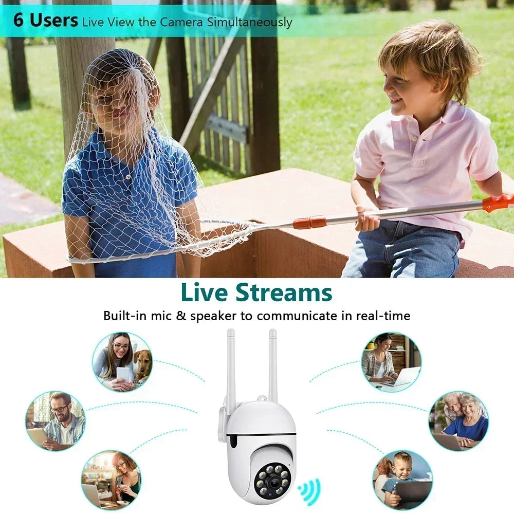 Telecamera 2.4G 1080P Wifi, videosorveglianza IP, monitor di protezione per esterni, zoom 4.0X, allarme a tracciamento wireless per la casa, impermeabile