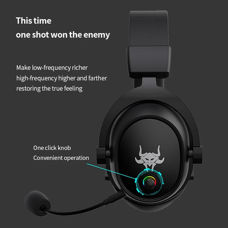 Cuffie da Gaming Wireless per PC/PS4/PS5/Nintendo Switch, Cuffie da Gaming Over Ear 2.4G/Bluetooth con Microfono.